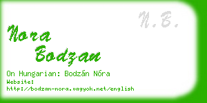 nora bodzan business card
